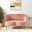 Velvet Loveseat Wooden Bazar