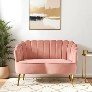 Velvet Loveseat Wooden Bazar
