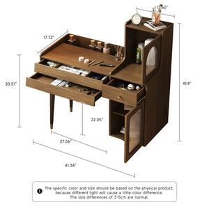 Hyers Solid Wood Leg Vanity with Glass Door Cabinet  Wooden Bazar