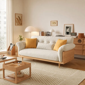 Cotton Linen Fabric 2 seater Sofa – Breathable & Comfortable