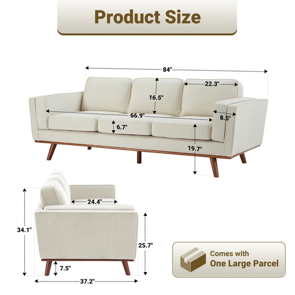 Stunner Upholstered 3 Seater Sofa - Wooden bazar