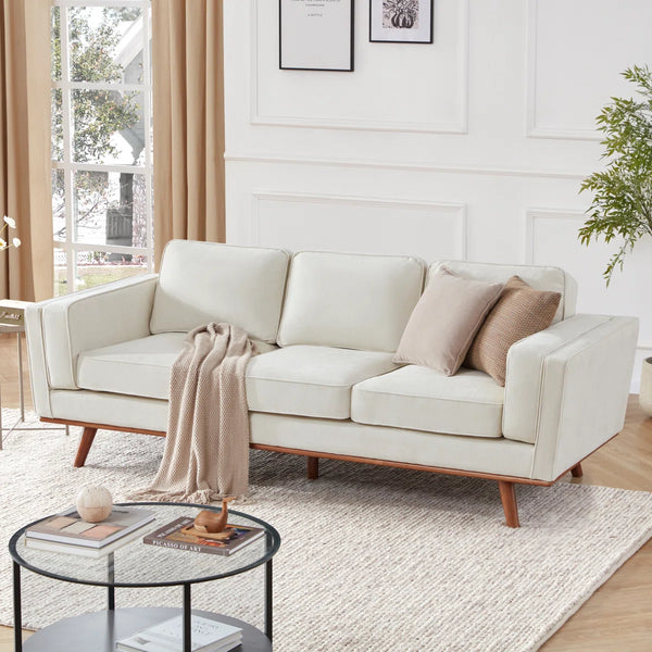 Stunner Upholstered 3 Seater Sofa - Wooden bazar