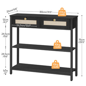 Console Table with Storage Drawers  Wooden Bazar