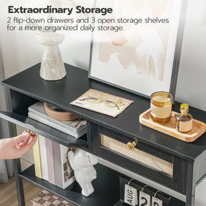 Console Table with Storage Drawers  Wooden Bazar