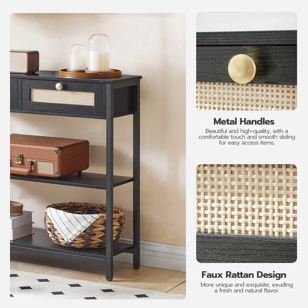 Console Table with Storage Drawers  Wooden Bazar