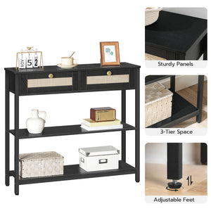Console Table with Storage Drawers  Wooden Bazar