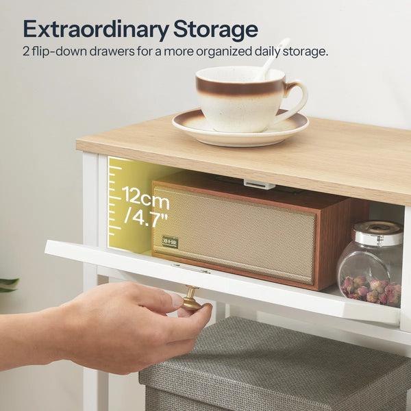 Console Table with Storage Drawers  Wooden Bazar