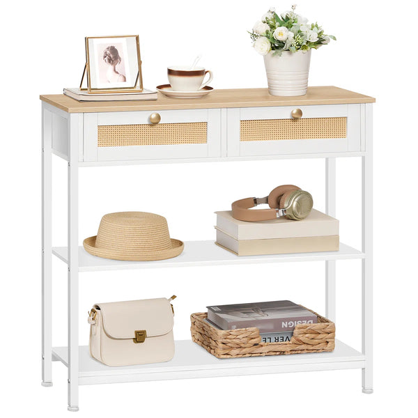 Console Table with Storage Drawers  Wooden Bazar