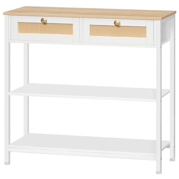 Console Table with Storage Drawers  Wooden Bazar