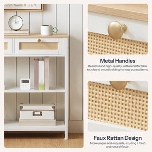 Console Table with Storage Drawers  Wooden Bazar