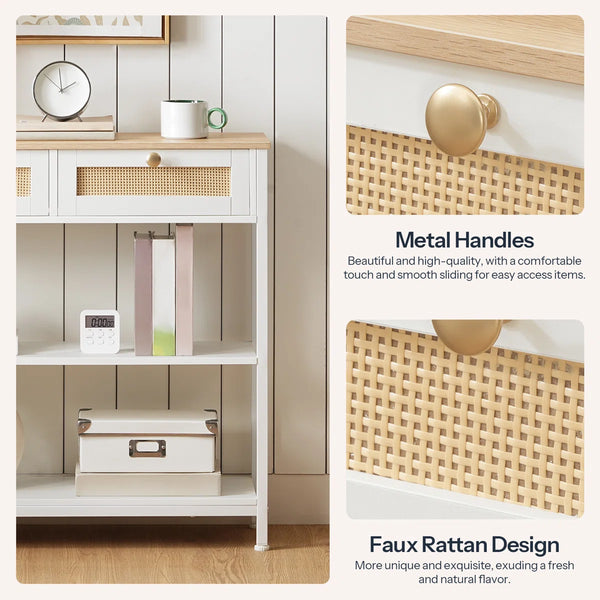Console Table with Storage Drawers  Wooden Bazar