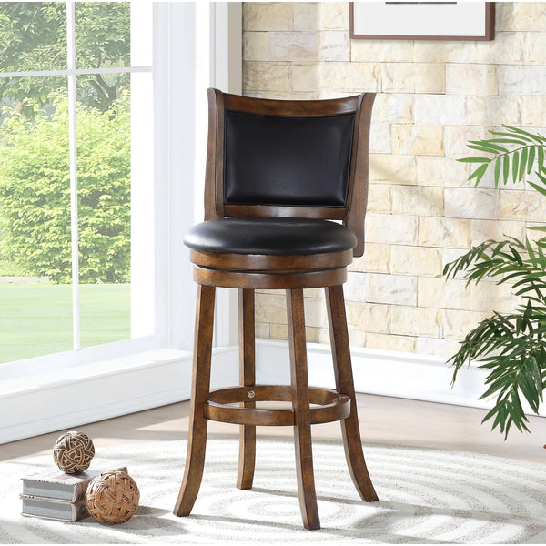 Jeven Swivel Upholstered Counter Stool  Wooden Bazar