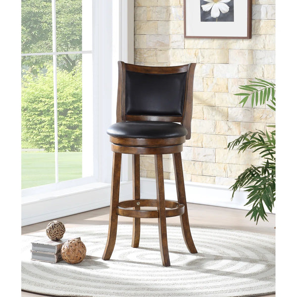 Jeven Swivel Upholstered Counter Stool  Wooden Bazar