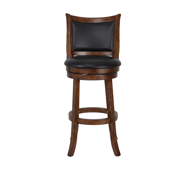 Jeven Swivel Upholstered Counter Stool  Wooden Bazar