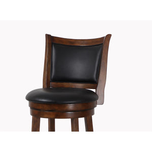 Jeven Swivel Upholstered Counter Stool  Wooden Bazar