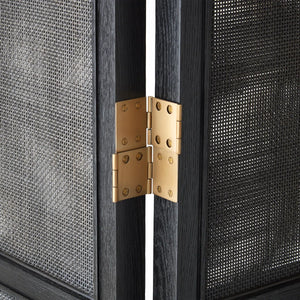 Josephine Room Divider Screen in Bleached Oak Finish   Wooden Bazar