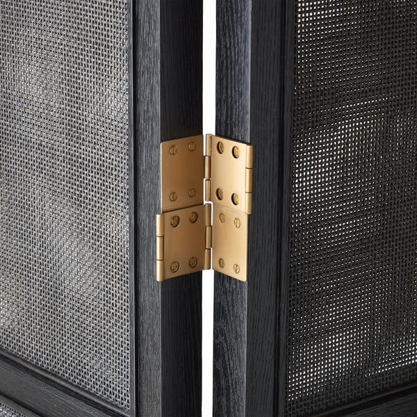 Josephine Room Divider Screen in Bleached Oak Finish   Wooden Bazar
