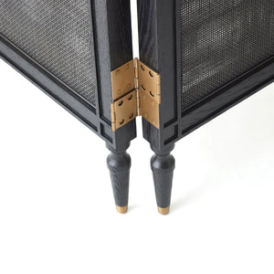 Josephine Room Divider Screen in Bleached Oak Finish   Wooden Bazar