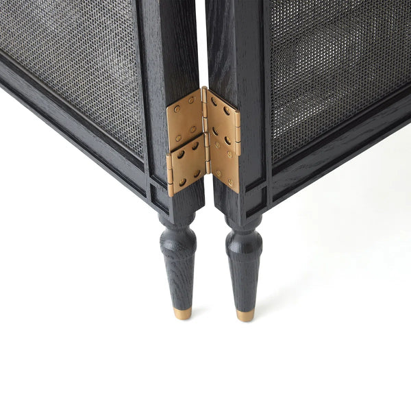 Josephine Room Divider Screen in Bleached Oak Finish   Wooden Bazar