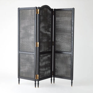Josephine Room Divider Screen in Bleached Oak Finish   Wooden Bazar
