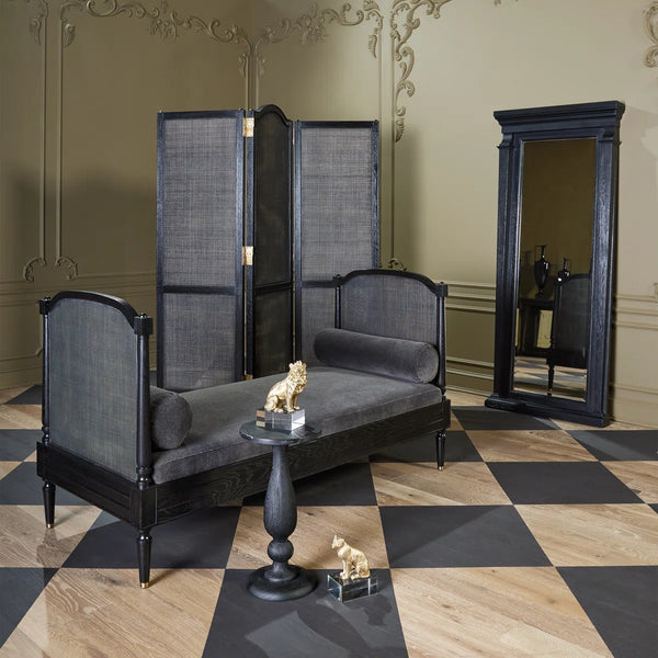 Josephine Room Divider Screen in Bleached Oak Finish   Wooden Bazar