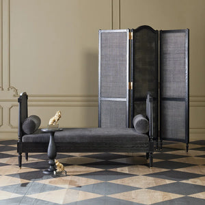 Josephine Room Divider Screen in Bleached Oak Finish   Wooden Bazar