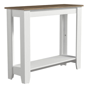 Transitional Console Table with Open Lower Shelf  Wooden Bazar