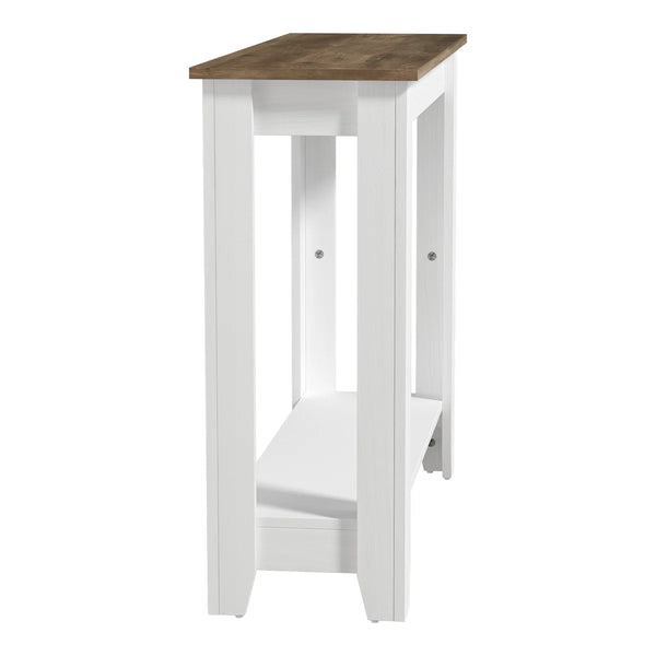 Transitional Console Table with Open Lower Shelf  Wooden Bazar