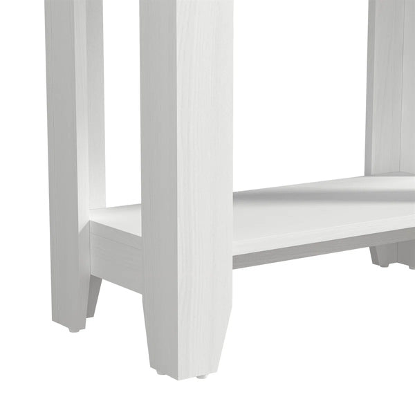Transitional Console Table with Open Lower Shelf  Wooden Bazar