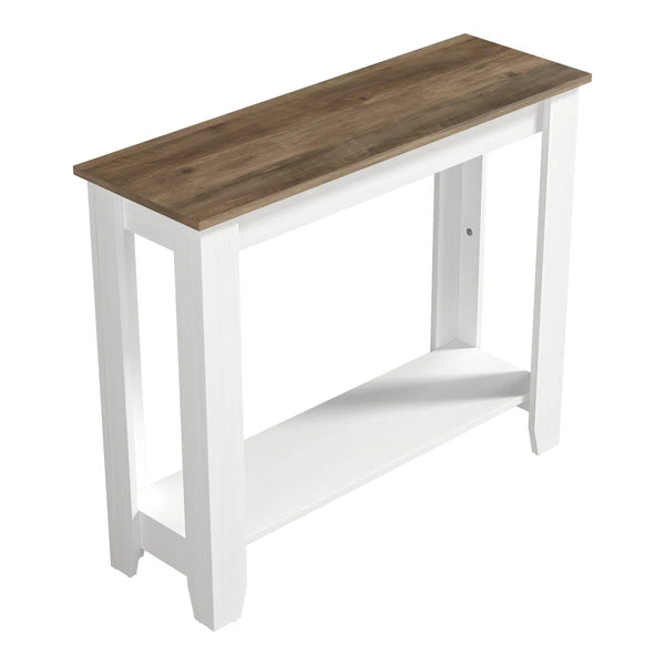 Transitional Console Table with Open Lower Shelf  Wooden Bazar