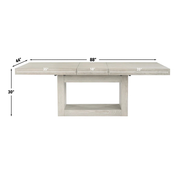 Hiken Extendable Solid Wood Base Dining Table - Wooden bazar