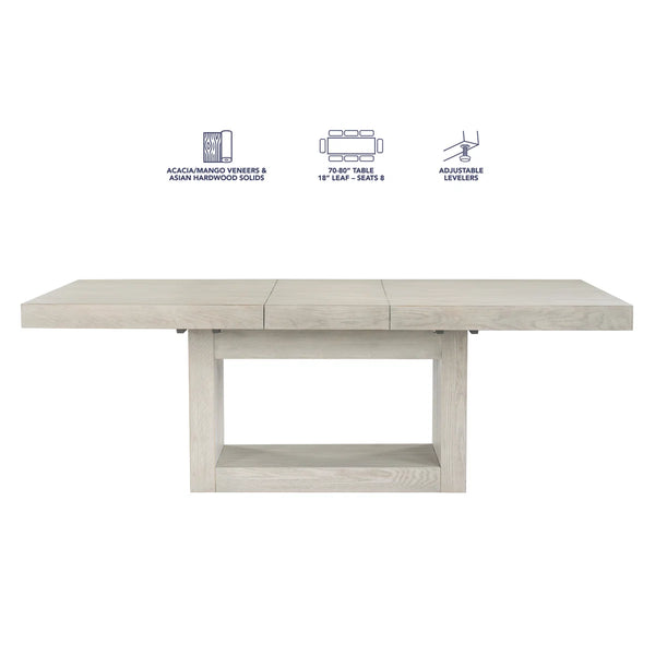 Hiken Extendable Solid Wood Base Dining Table - Wooden bazar