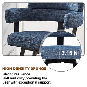 Kassy Swivel Full Back Linen Upholstered Metal Bar and Counter Stool (Set of 2)  Wooden Bazar