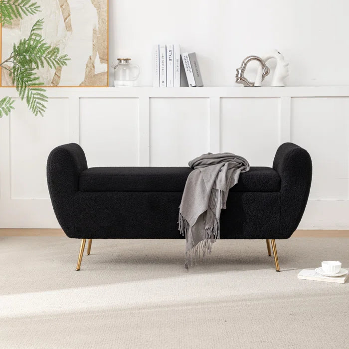 Ferry Upholstered Flip Top Storage Bench - Wooden Bazar