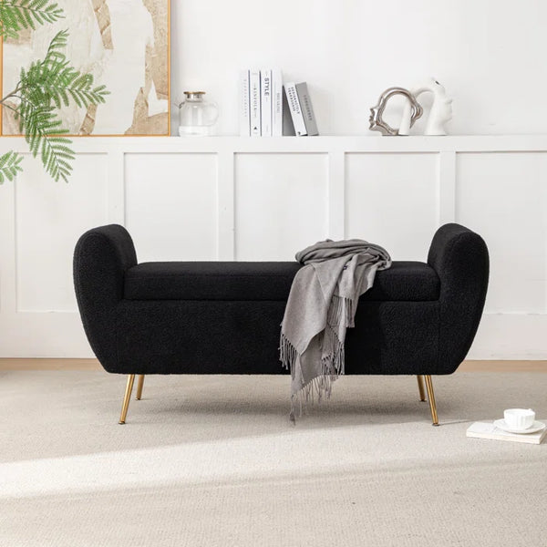 Ferry Upholstered Flip Top Storage Bench - Wooden Bazar