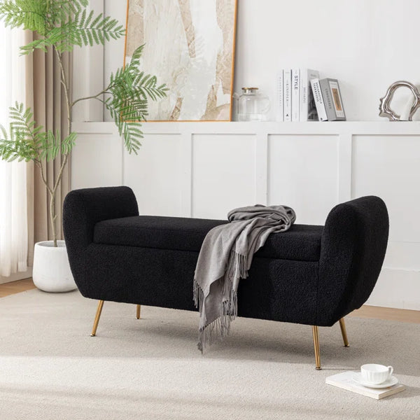 Ferry Upholstered Flip Top Storage Bench - Wooden Bazar