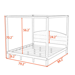 Rikki Wood Canopy Platform Bed with Headboard