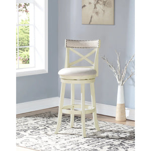 Kopasz Swivel Upholstered Counter Stool  Wooden Bazar