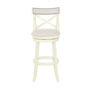 Kopasz Swivel Upholstered Counter Stool  Wooden Bazar