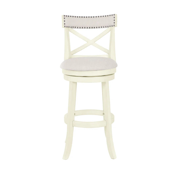 Kopasz Swivel Upholstered Counter Stool  Wooden Bazar