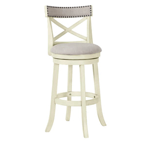 Kopasz Swivel Upholstered Counter Stool  Wooden Bazar