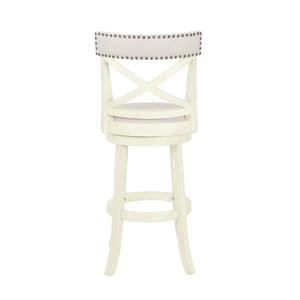 Kopasz Swivel Upholstered Counter Stool  Wooden Bazar