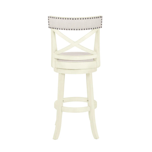 Kopasz Swivel Upholstered Counter Stool  Wooden Bazar