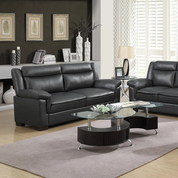 Krista Upholstered Padded Arm Sofa   Wooden Bazar