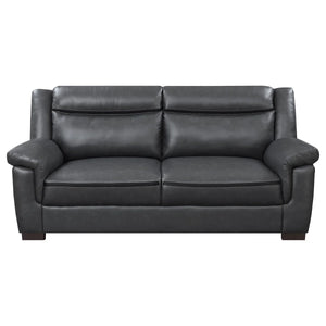 Krista Upholstered Padded Arm Sofa   Wooden Bazar