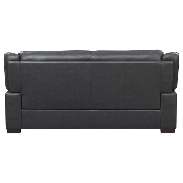 Krista Upholstered Padded Arm Sofa   Wooden Bazar