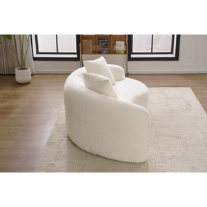 LY-042 S-Curved Chenille Sectional Sofa: Dual-Depth (21.3" & 26.8"), Coral Pink, No Assembly, Compact For Small Spaces, 400 Lbs, 66.9" L  Wooden Bazar