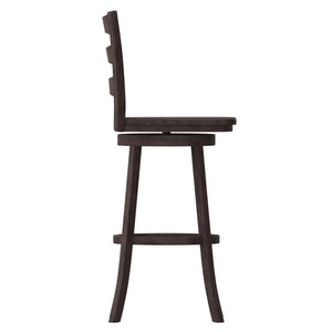 Laurel Ladderback Wooden Swivel Dining Stool With Footrest  Wooden Bazar