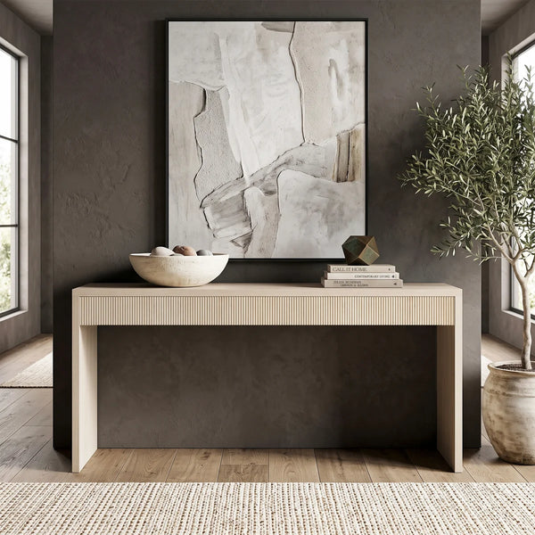 Lawrence Fluted Console Table for Entryway, Hallway & Living Room – Modern Accent Table  Wooden Bazar