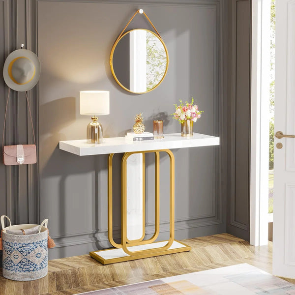 Modern Console Table with LED Lights for Entryway, Hallway & Living Room  Wooden Bazar